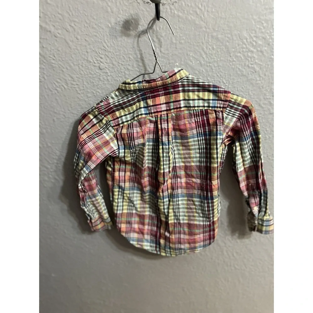 Ralph Lauren  Button‎ Down Long Sleeve Shirt Plaid Size 4/4T